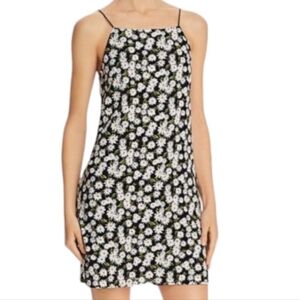 Aqua Floral Daisy Lined Slip Mini Dress